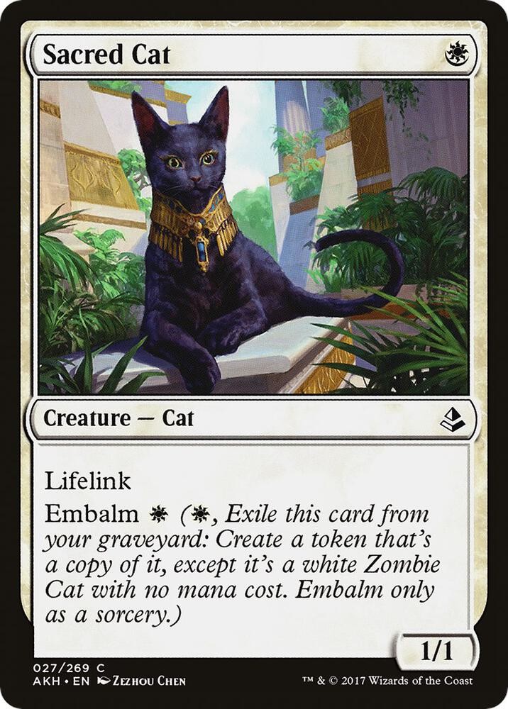 Sacred Cat 27 Common Amonkhet Magic: The Gathering Near Mint