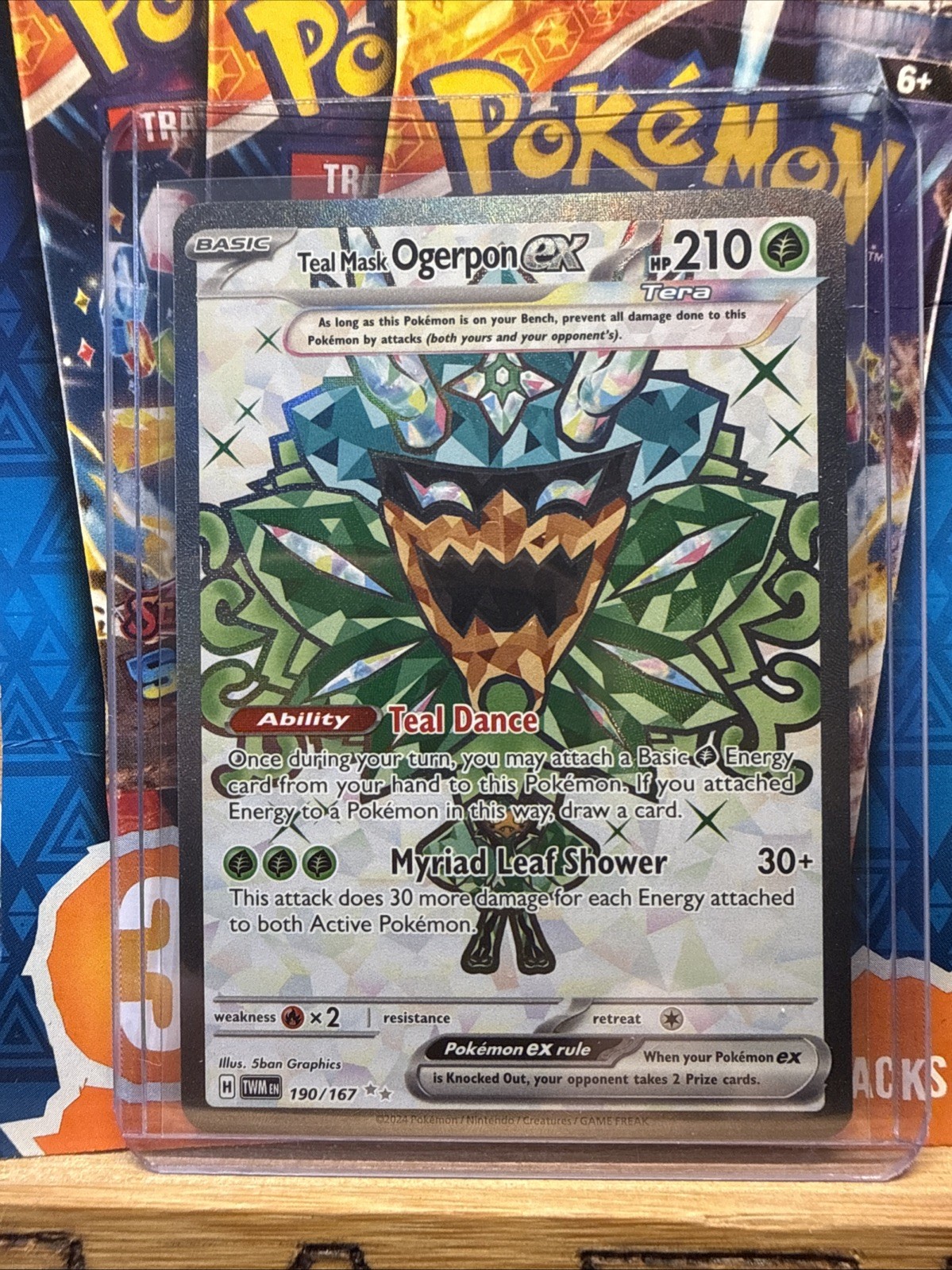 The Pokémon Company Teal Mask Ogerpon ex Sv06 190/167 Ultra Rare Holo FA EN