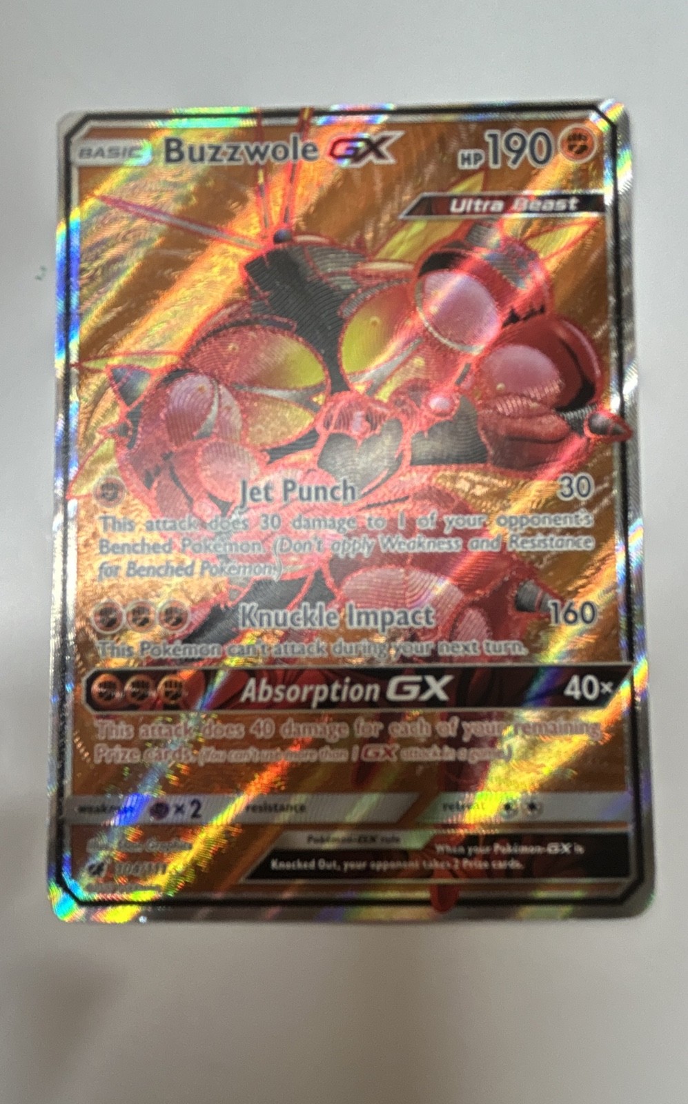 Buzzwole GX (Full Art) 104/111 Sm-Crimson Invasion Holo
