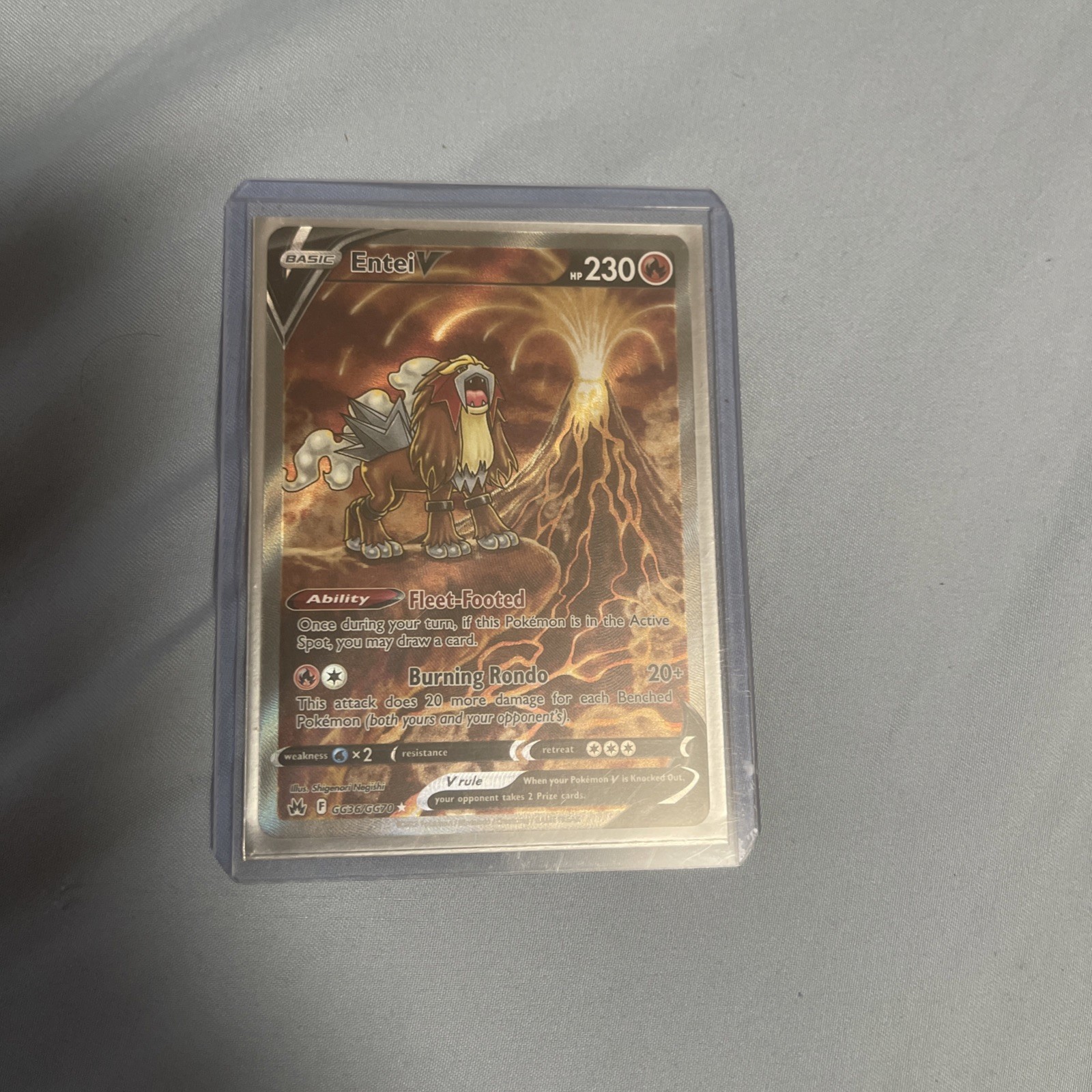 Entei V GG36/GG70 Crown Zenith Galarian Gallery Full Art Ultra Rare Pokemon NM