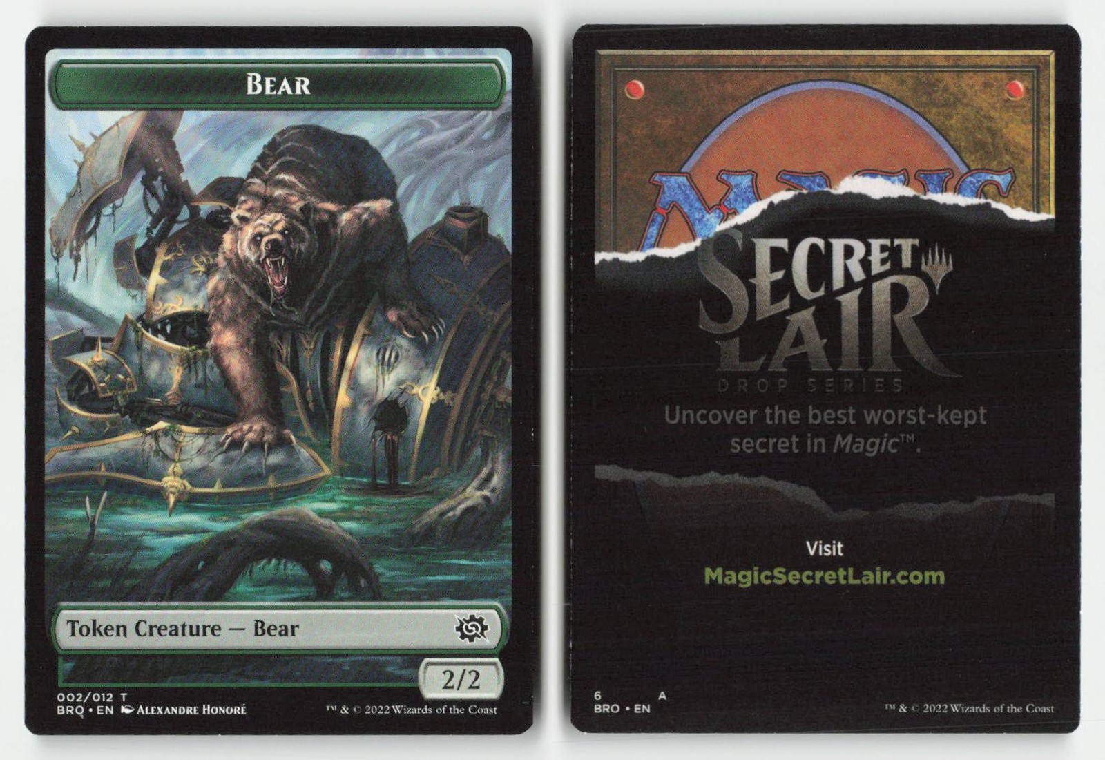 Bear Token 2 Token The Brothers’ War Magic: The Gathering Near Mint