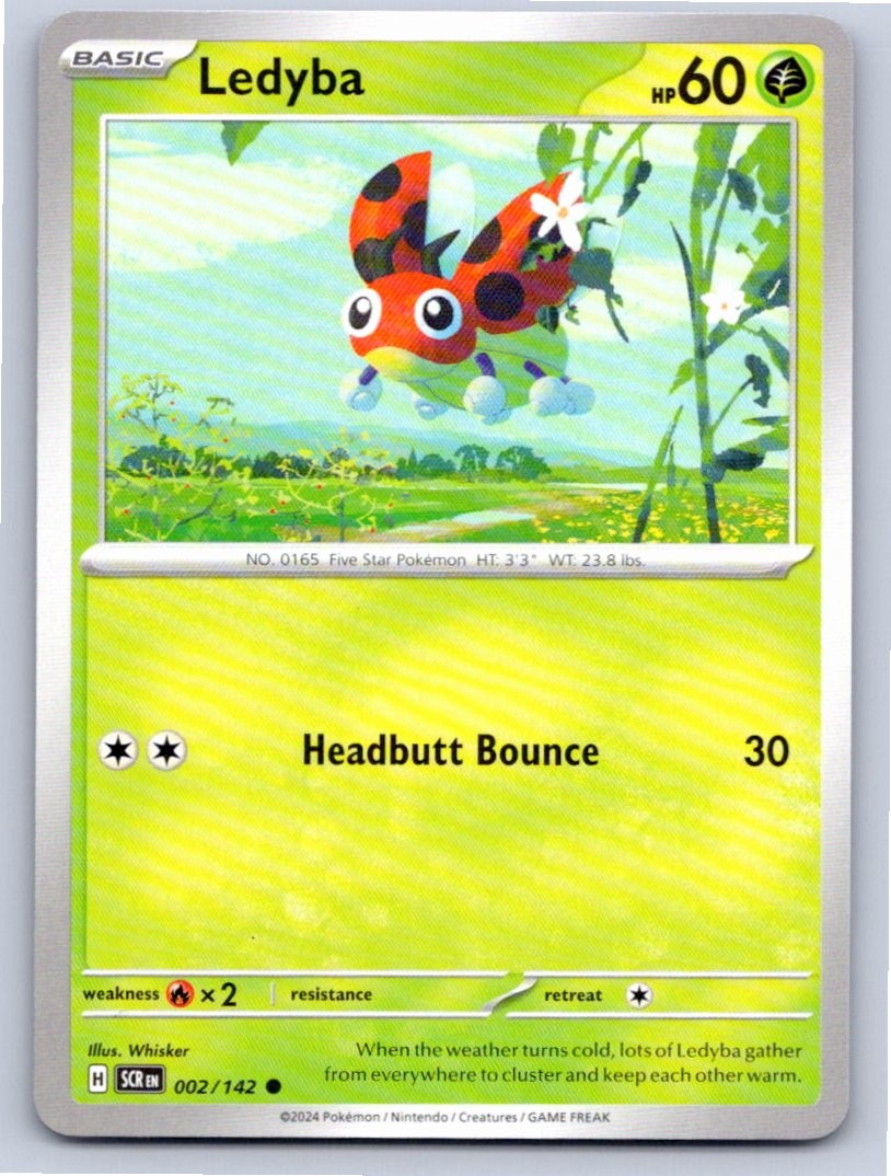 2024 POKEMON LEDYBA STELLAR CROWN 2/142 COMMON NM A14080 FREE S&H