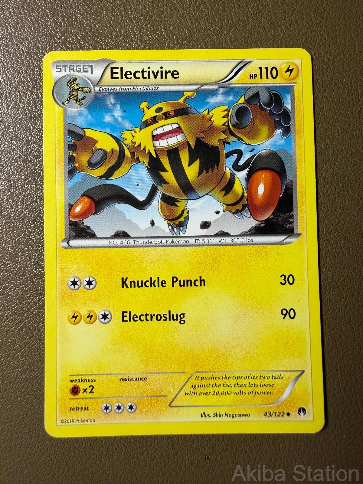 ELECTIVIRE 43/122 UNCOMMON BREAKPOINT POKEMON HP
