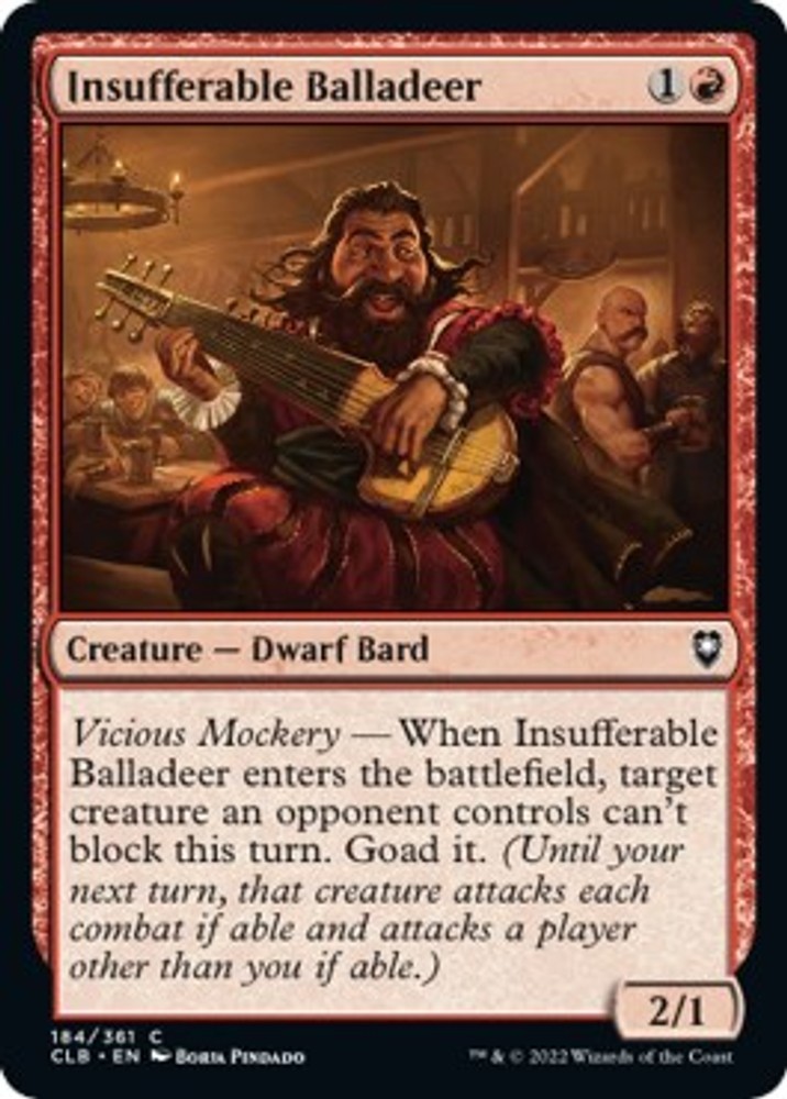 NM Foil – Insufferable Balladeer [CLB – 184] Commander Legends: Battle for Ba…