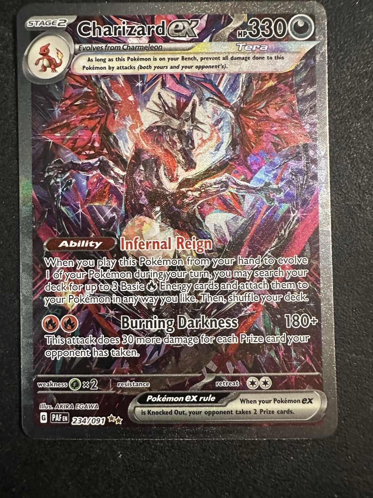 Charizard ex 234/091 Paldean Fates Hyper Rare Tera Full Art LP