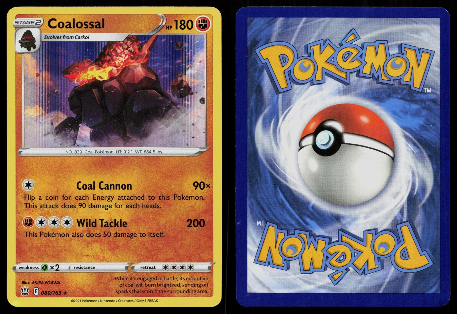 COALOSSAL 080/163 HOLO RARE BATTLE STYLES POKEMON MP