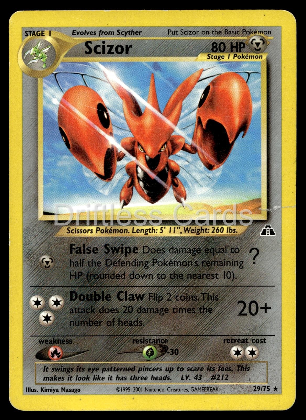 Scizor 29/75 Rare Neo Discovery Pokemon Unlimited MP