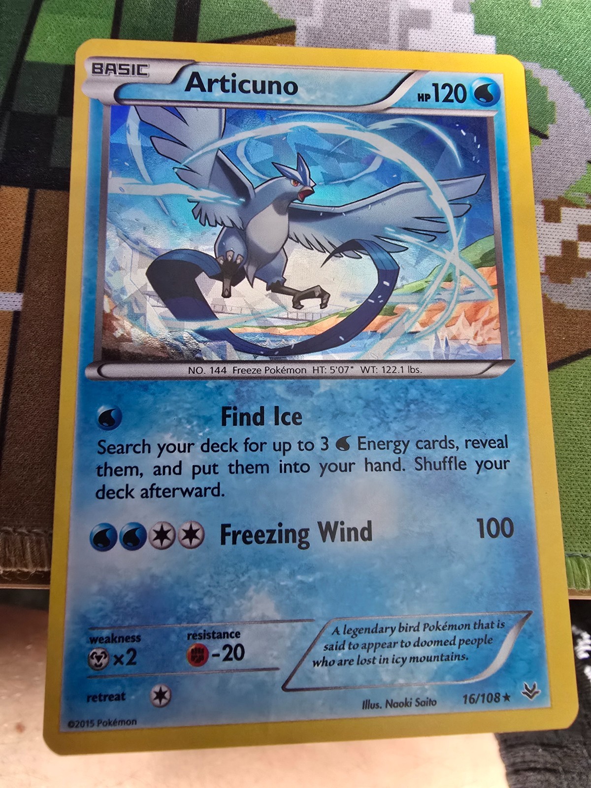 Pokemon Articuno Cracked Ice Holo 16/108 Roaring Skies