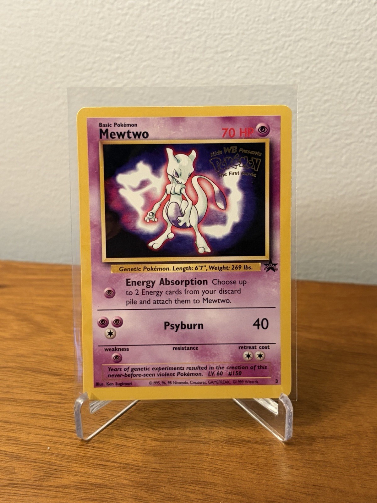 1999 Mewtwo Black Star Promo #3 Pokemon The First Movie WB Stamp WoTC