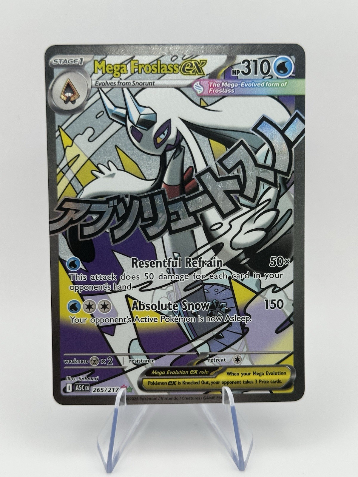 Mega Froslass ex 265/217 Ascended Heroes Mega Attack Rare Holo Pokemon TCG NM
