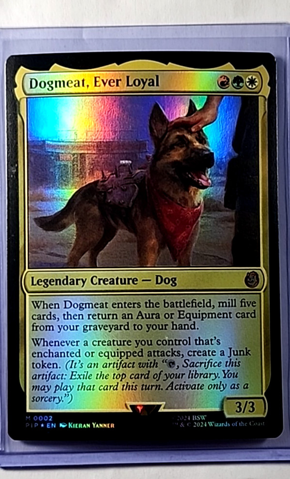 2024 MTG Magic the Gathering PIP Fallout Foil #2 Dogmeat Ever Loyal LP
