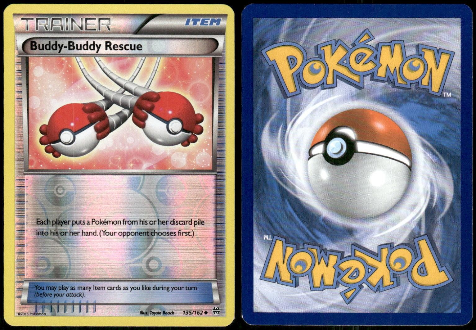 Pokemon BREAKthrough Buddy-Buddy Rescue 135/162 Uncommon REVERSE HOLO Near Mint