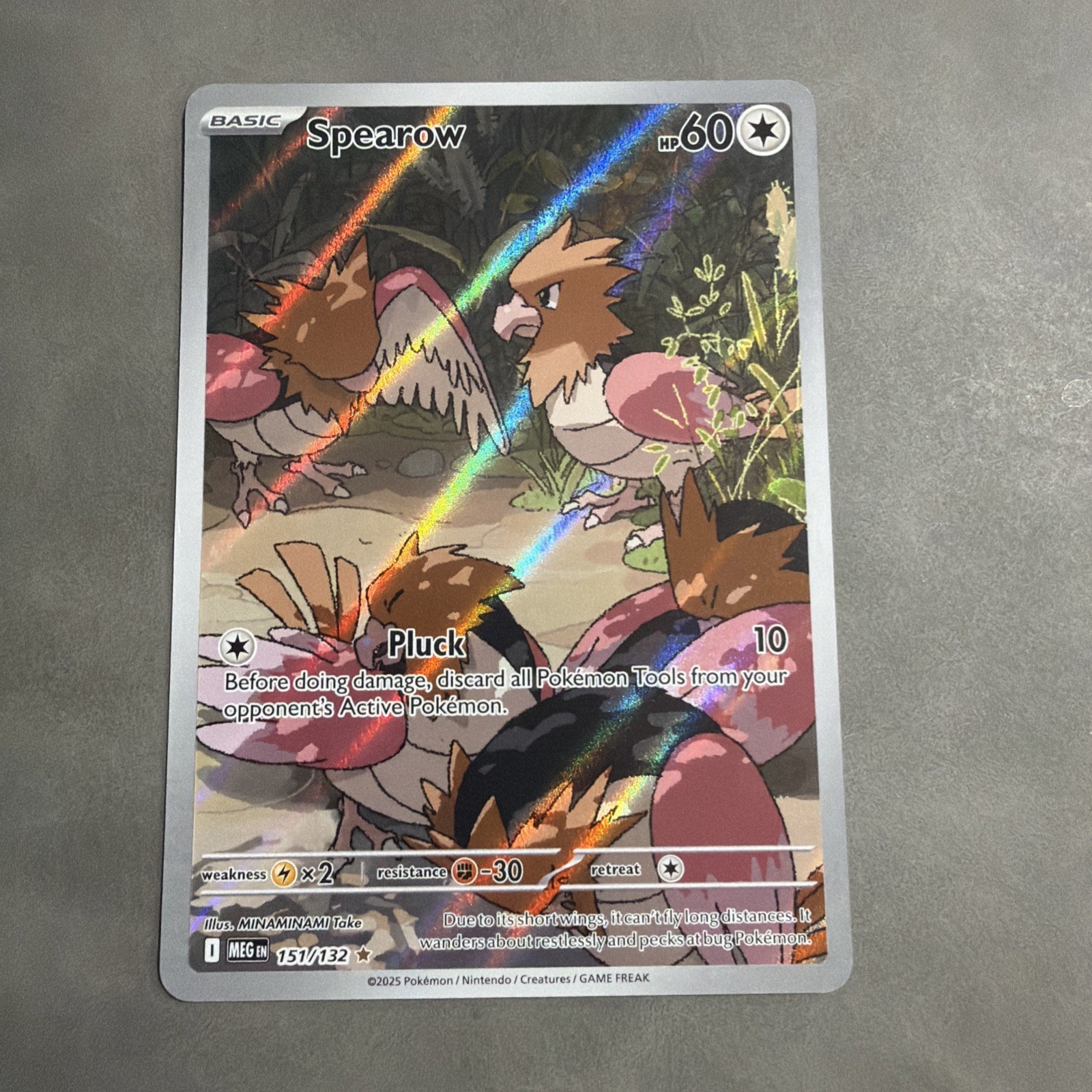 Spearow 151/132 Illustration Rare Mega Evolution Pokemon Holo Near Mint A