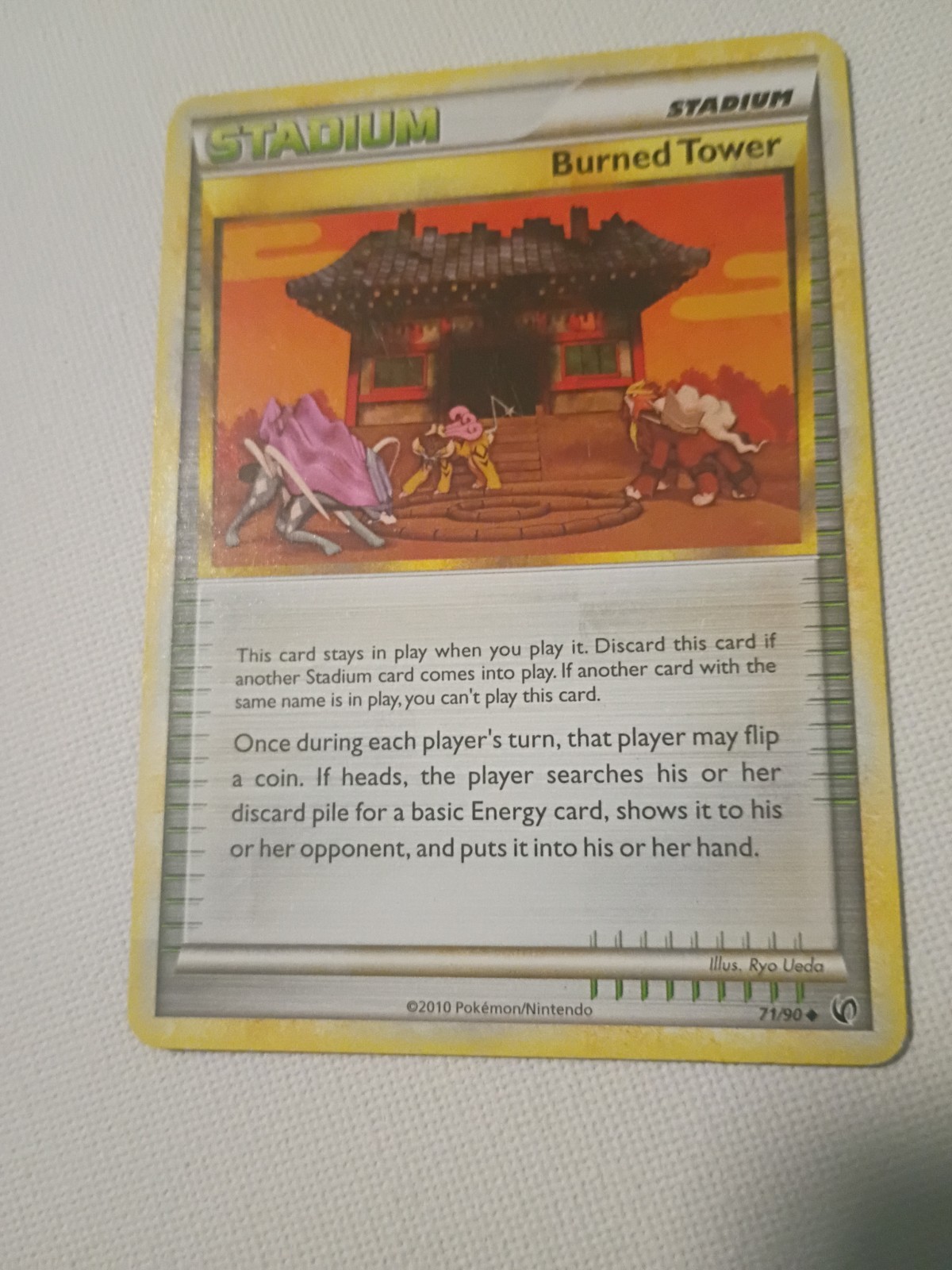 Pokémon Burned Tower 71/90 Undaunted Regular Trainer Uncommon Card 2010