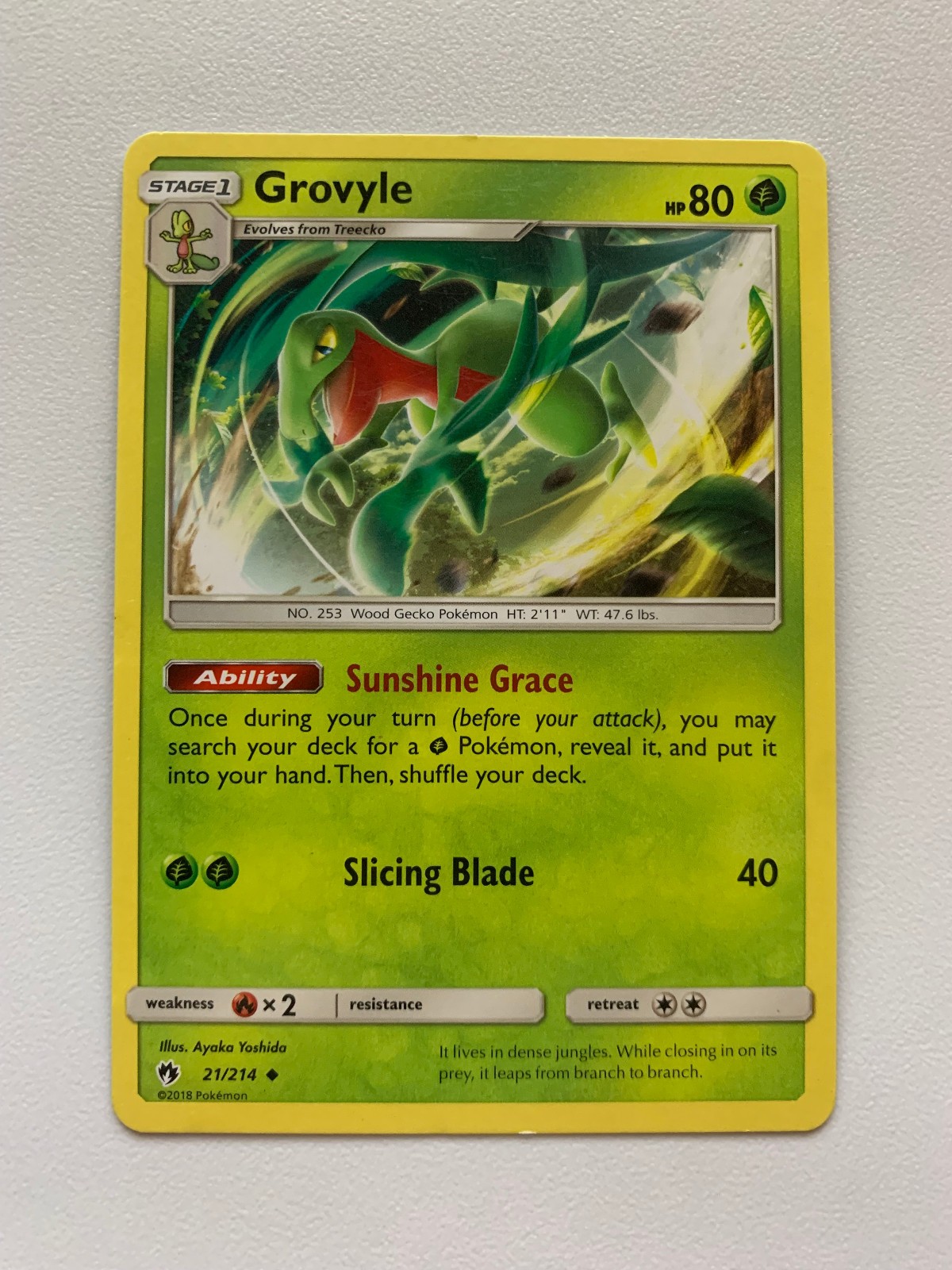 Grovyle Pokemon TCG 21/214 Lost Thunder