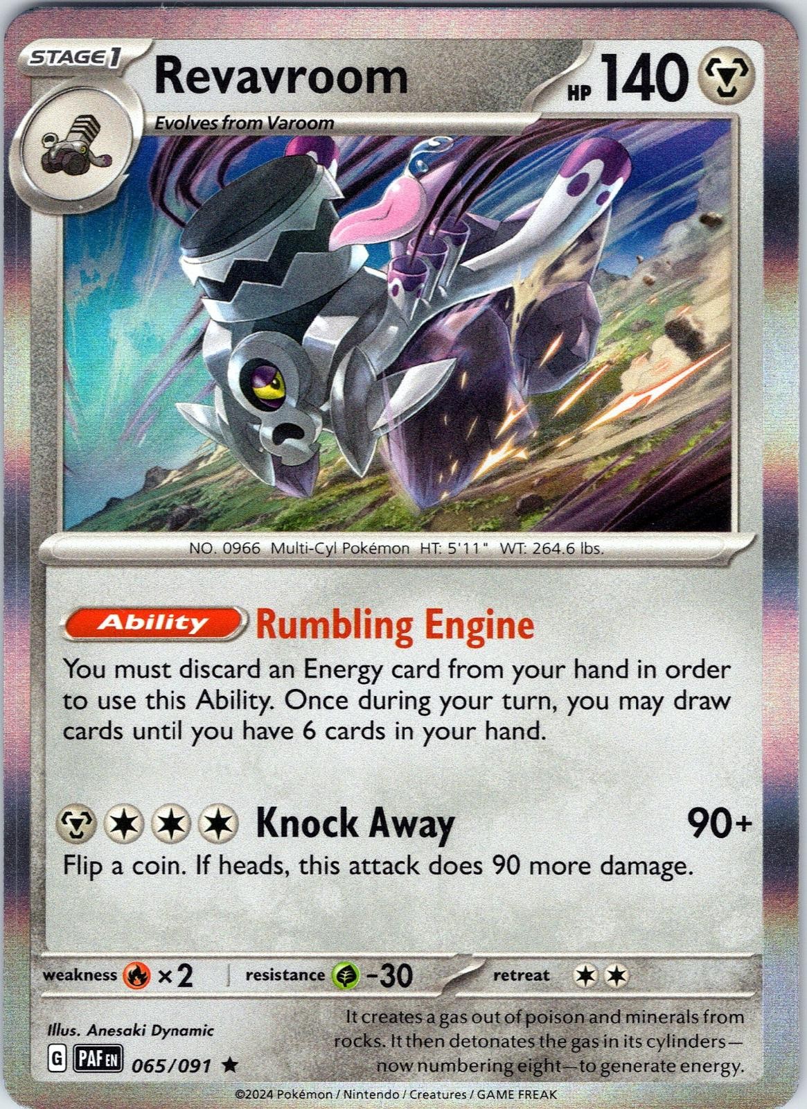 Revavroom 065/091 Rare Paldean Fates Pokemon Holo Near Mint