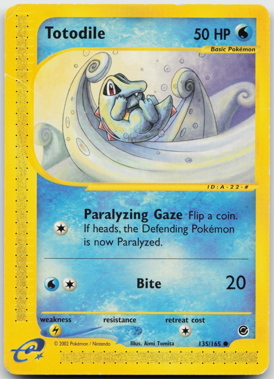 Totodile 135/165 Common Expedition Base Set Pokemon Heavily Played