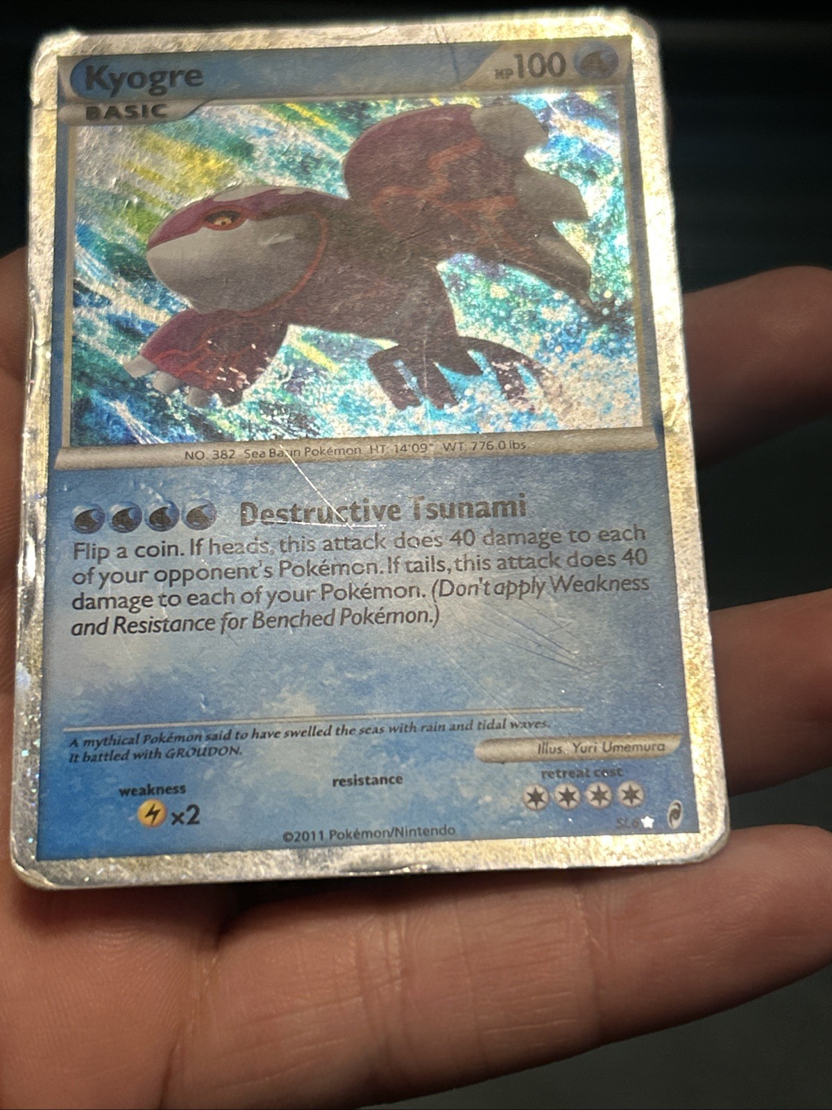 Pokémon TCG Kyogre Call of Legends 2011 SL6- DAMAGED