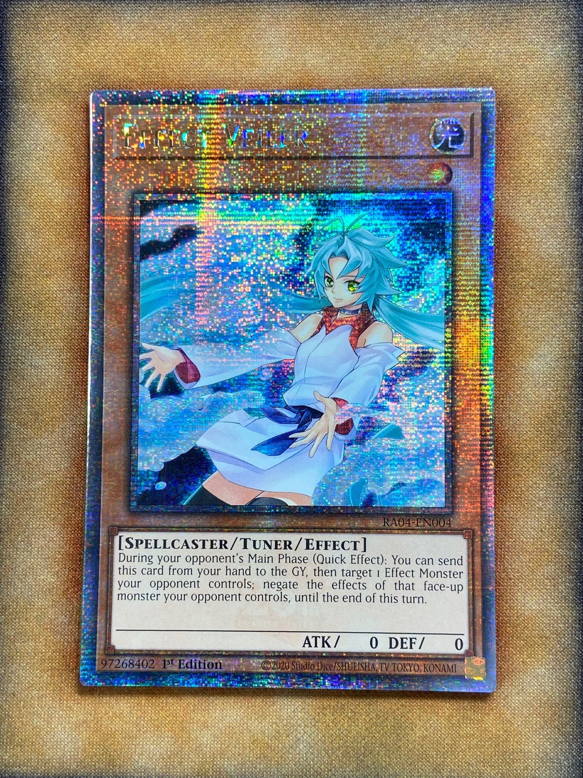 Yugioh Effect Veiler RA04-EN004 Quarter Century Rare Alt Art 1st Ed LP