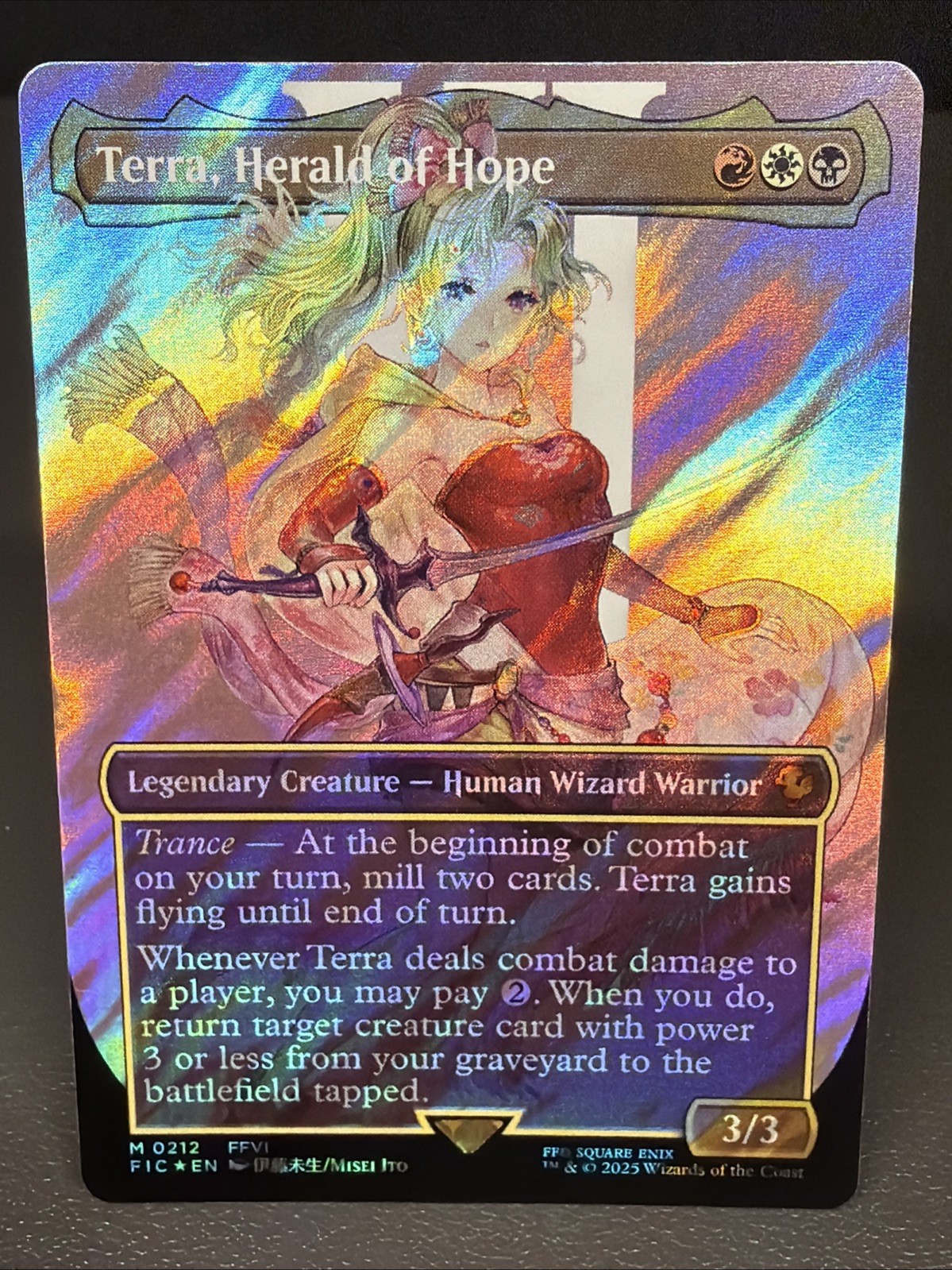 NM Terra, Herald of Hope (Borderless) (Surge Foil) Commander: Final Fantasy 0212