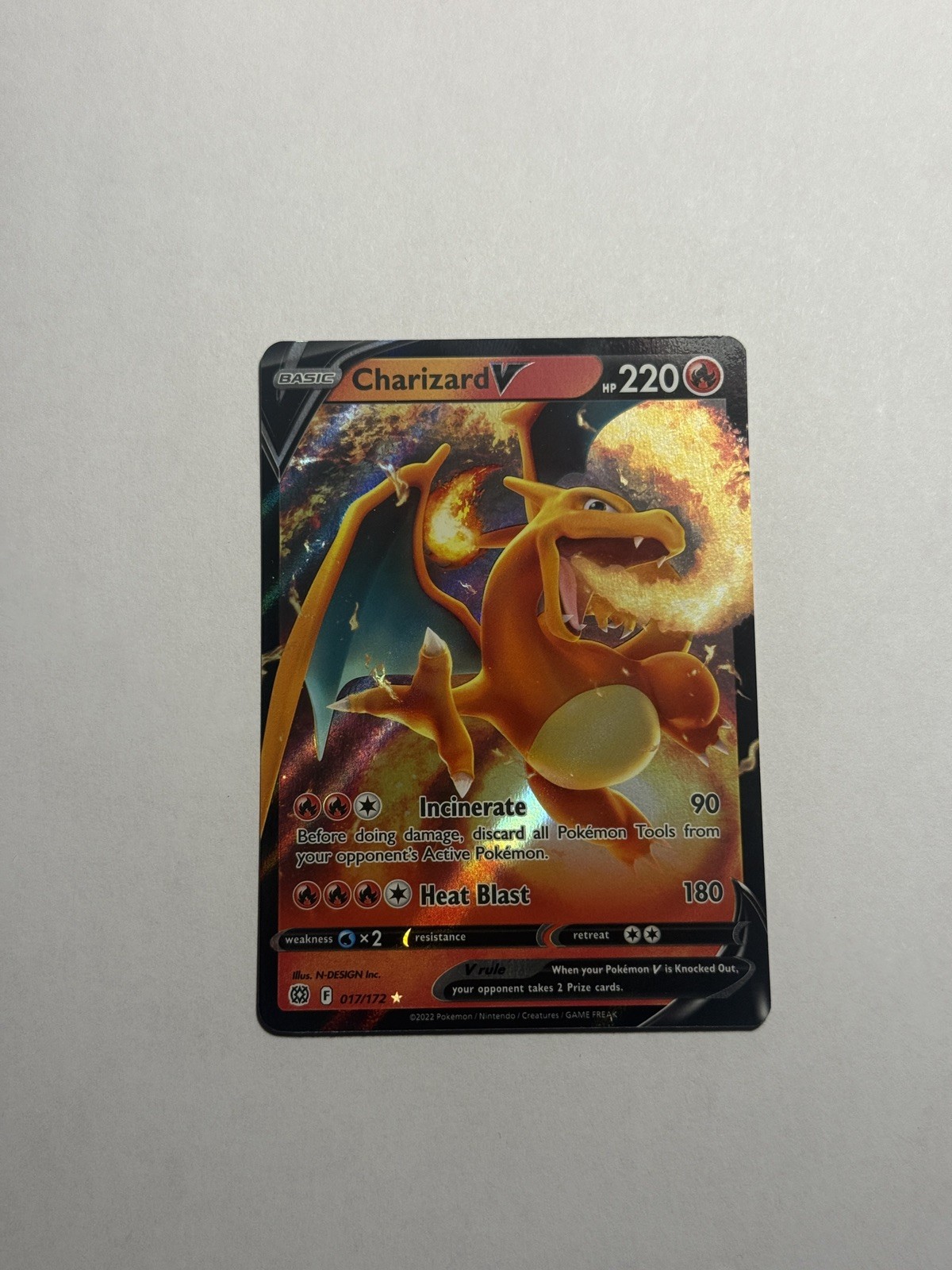 Pokémon Charizard V Brilliant Stars Full Art Ultra Rare Card 17/172 NM Free Ship