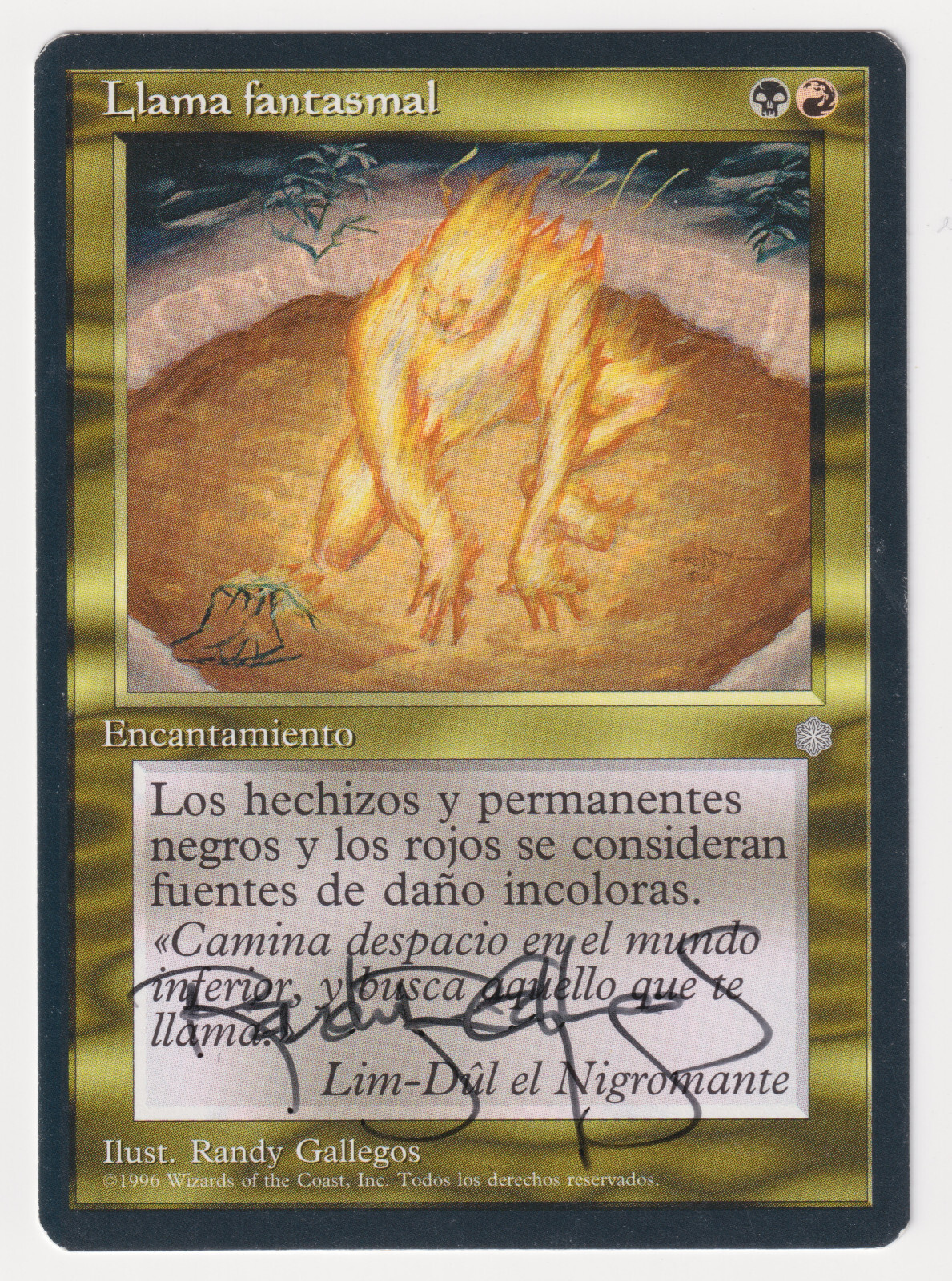 Signed Spanish Ghostly Flame Proof HP Ice Age Artist Randy Gallegos MTG Magic AP