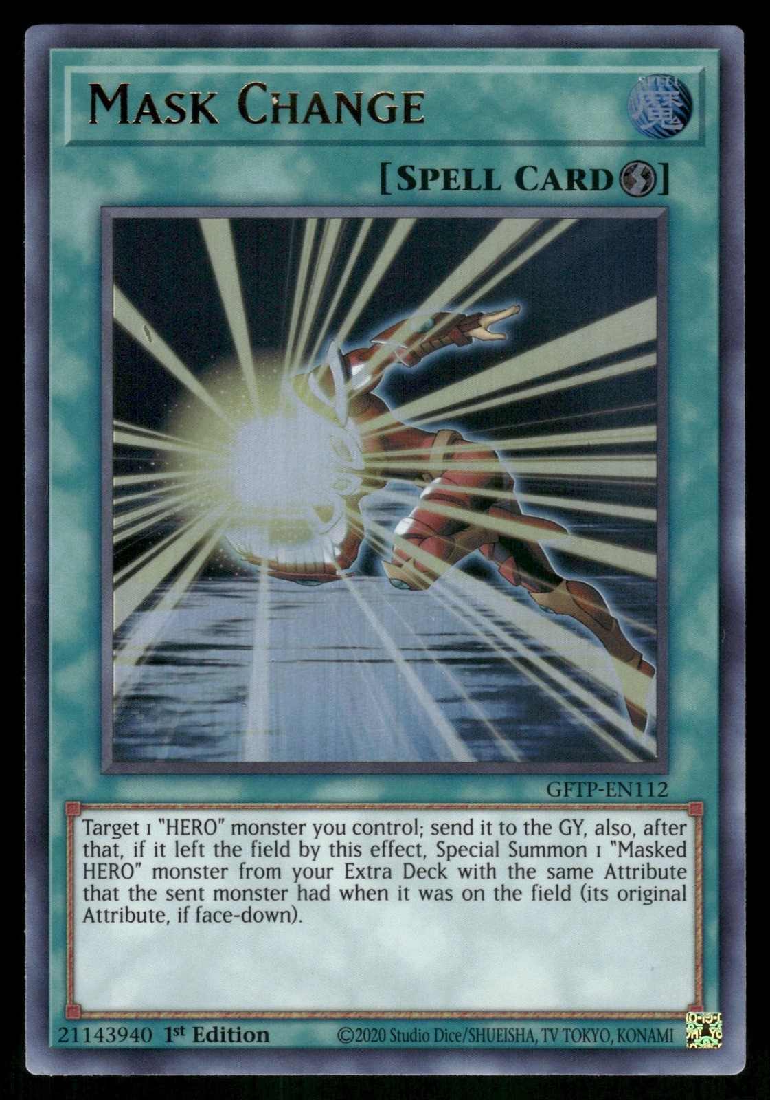Yugioh Mask Change GFTP-EN112 Ultra Rare 1st Edition NM