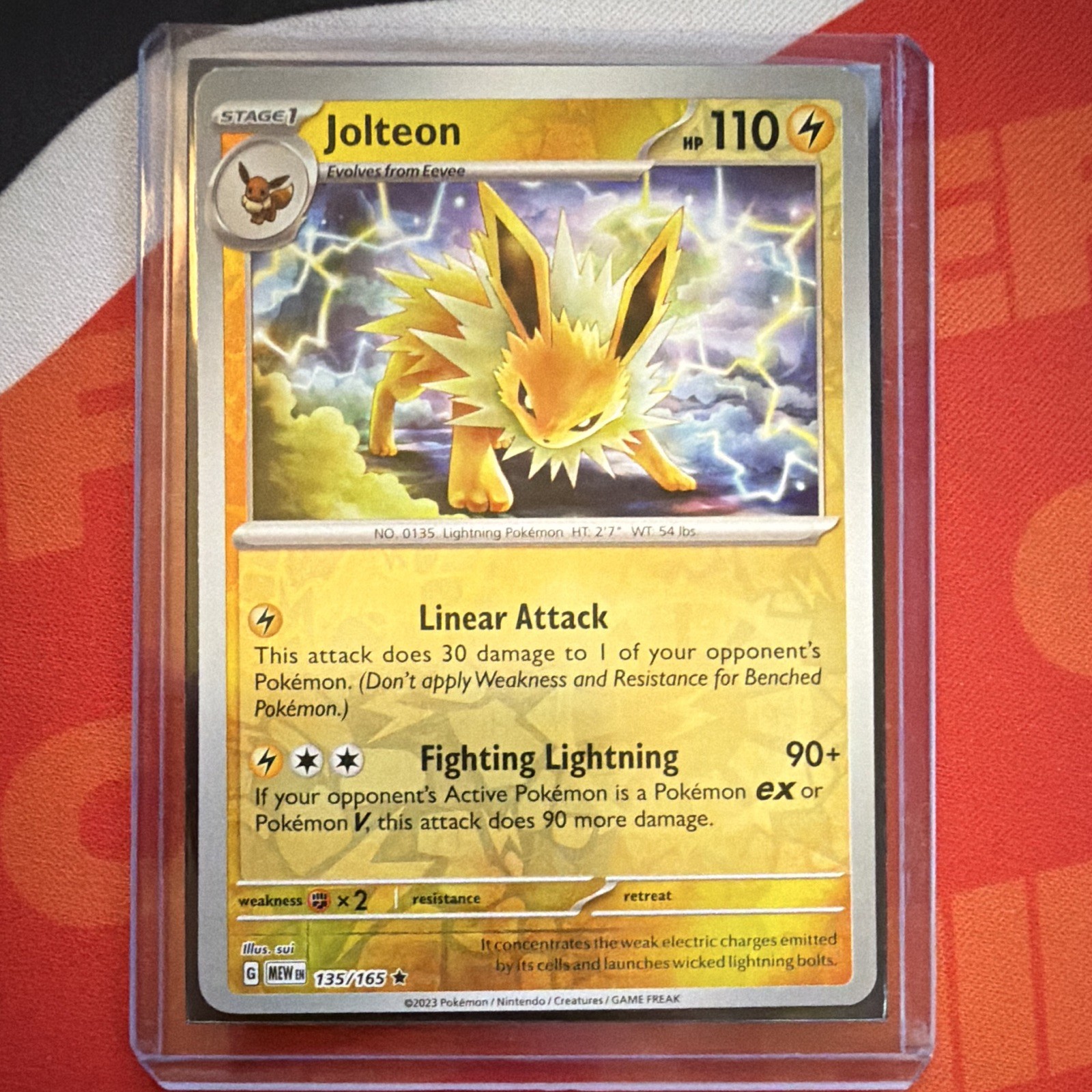 Jolteon Reverse Holo 135/165 Scarlet & Violet 151 Pokemon – NM – Near Mint