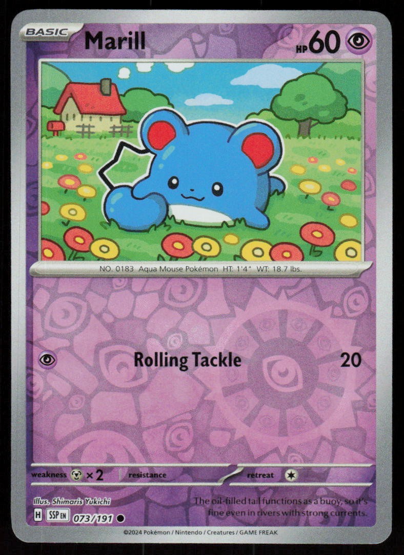 Marill 073/191 Common Surging Sparks Pokemon Reverse Holo Near Mint