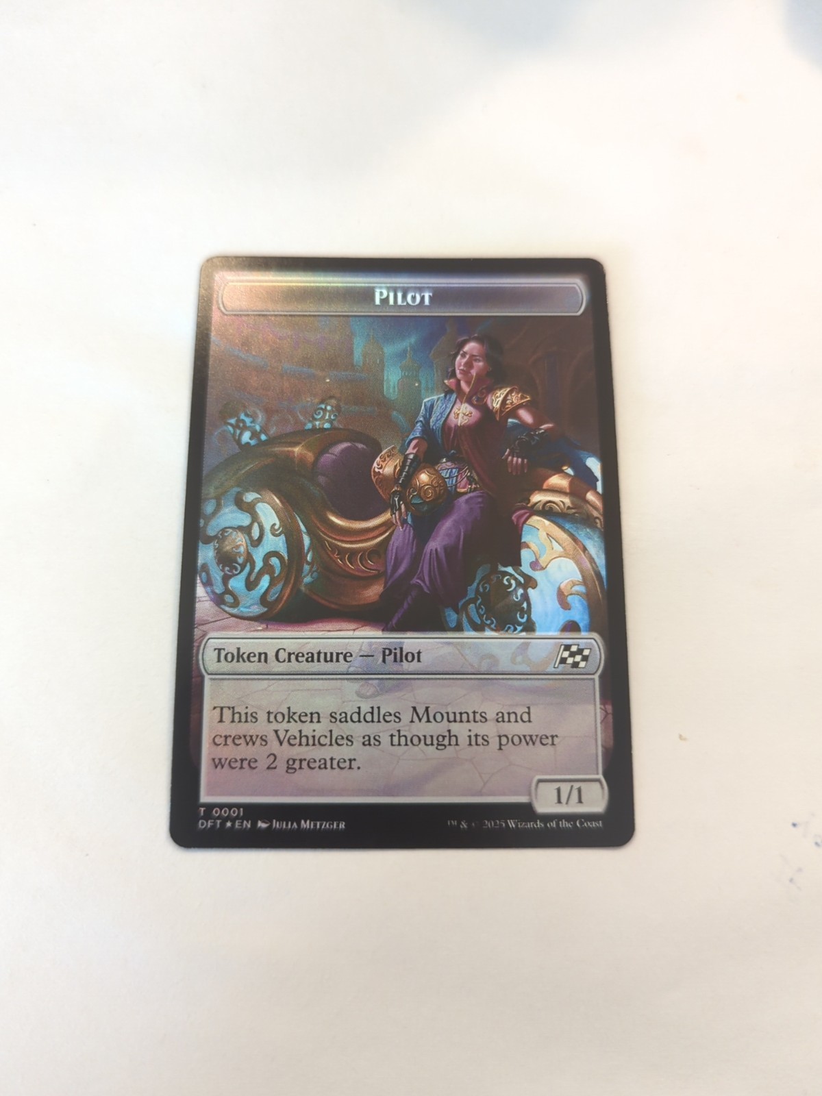 Treasure (0011) / Pilot (0001) Double-Sided Token *FOIL* Aetherdrift NM MTG