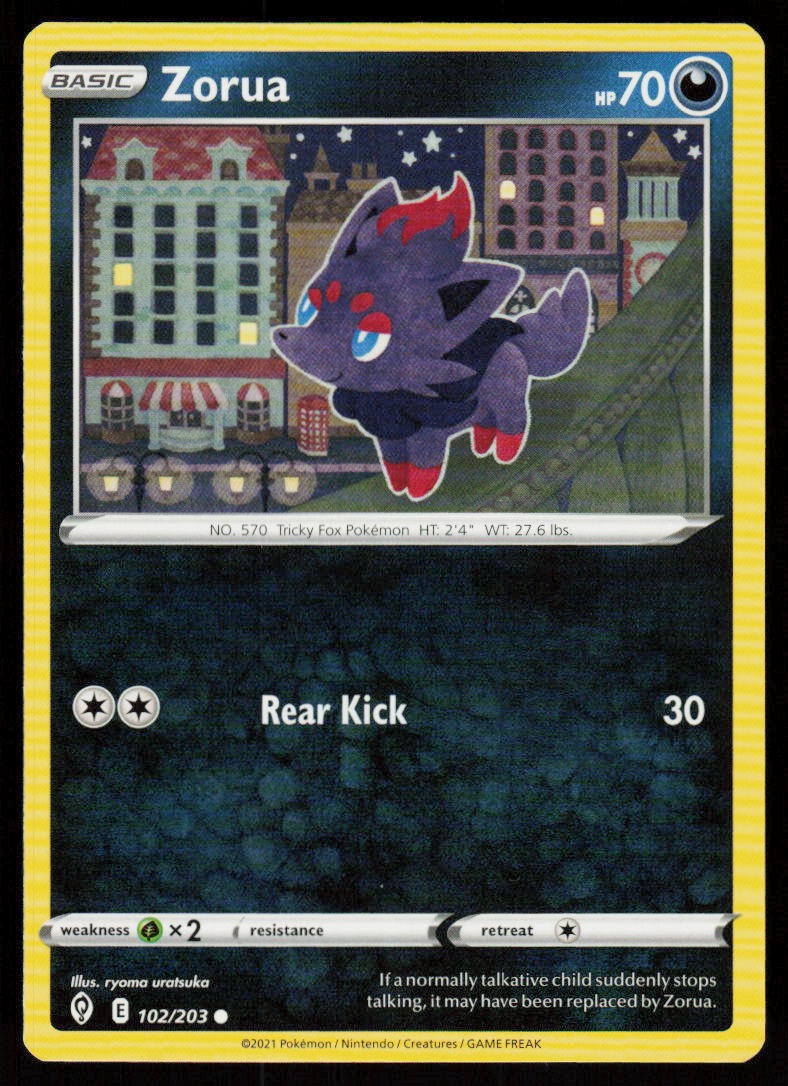 Zorua 102/203 Common Evolving Skies Pokemon Near Mint