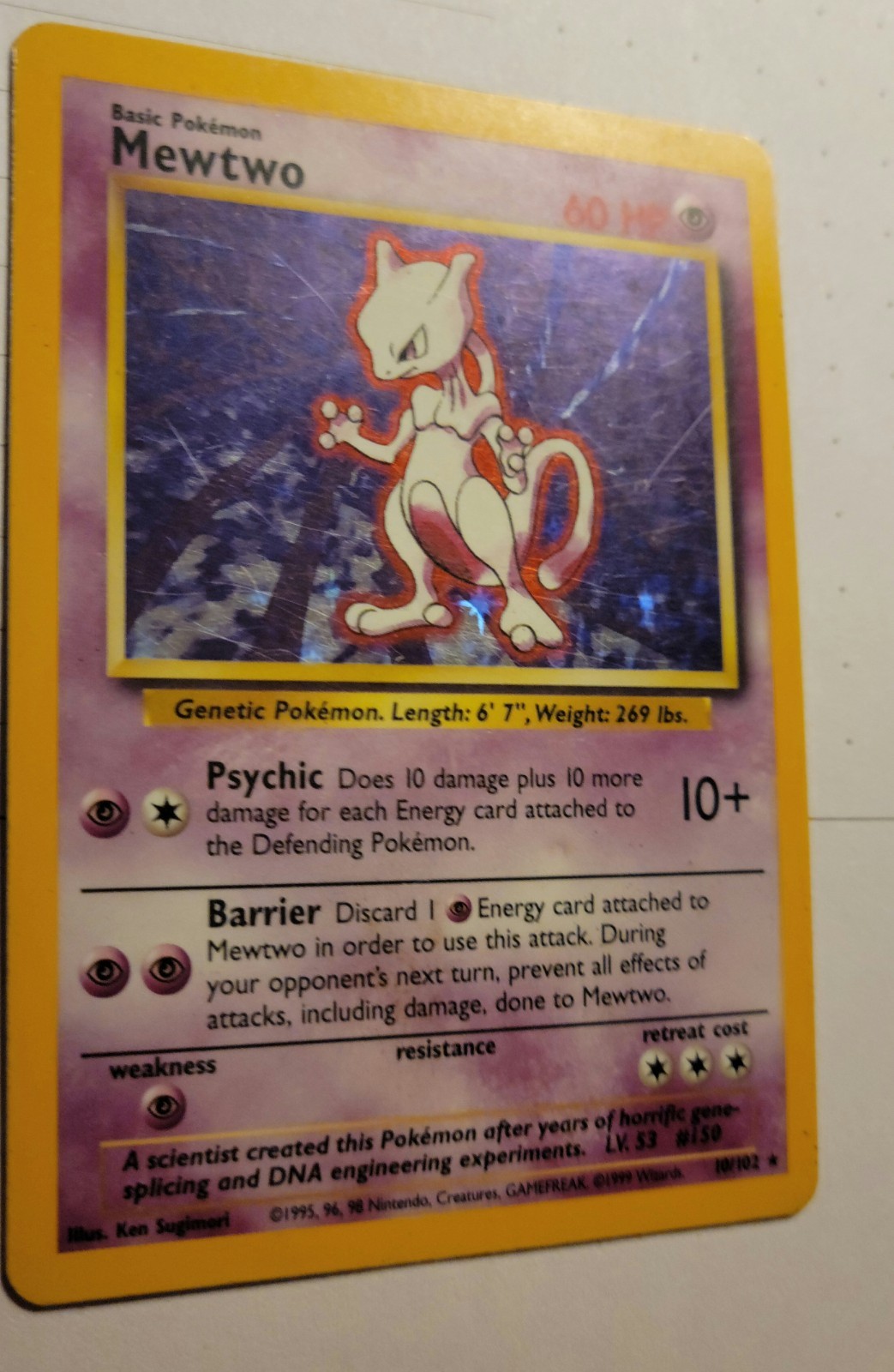 Mewtwo 10/102 Base Set Holo Unlimited
