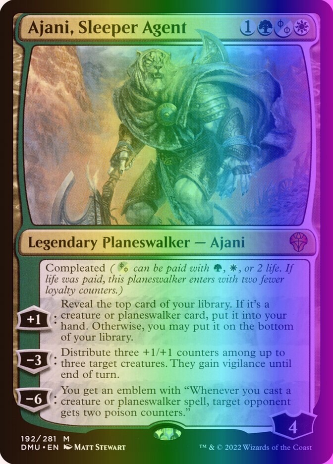 MTG Magic the Gathering Ajani, Sleeper Agent (192/552) Dominaria United LP FOIL