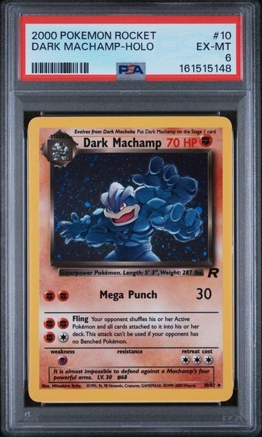 Pokemon PSA 6 Dark Machamp Holo 2000 10/82 Team Rocket English