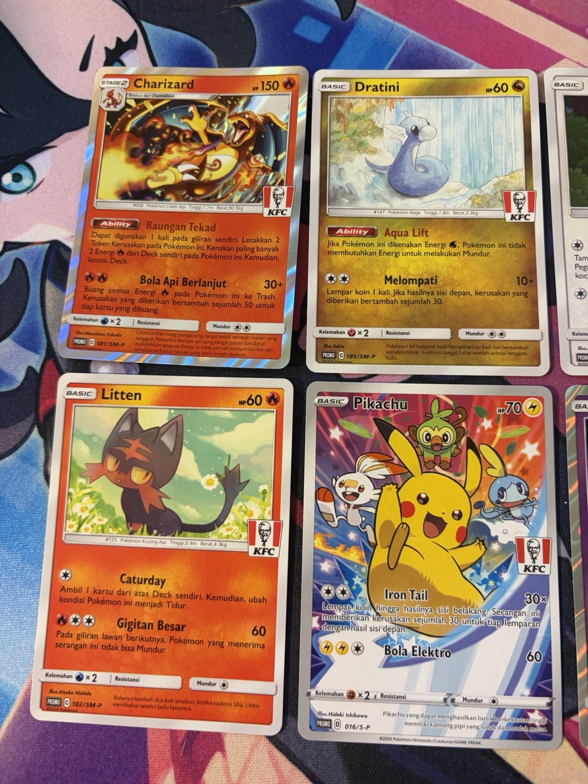 Pokemon KFC PROMO Complete Set 8 Pikachu Charizard Mewtwo Eevee Indonesia 2020