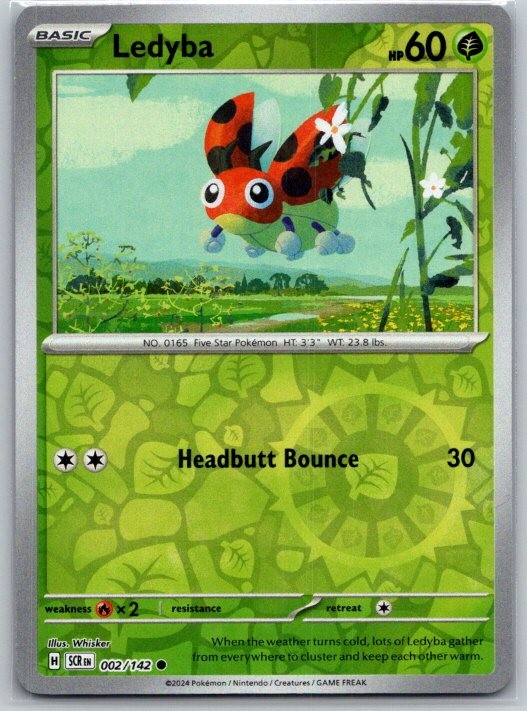 Ledyba 2/142 Common Stellar Crown Pokemon Reverse Holo Near Mint