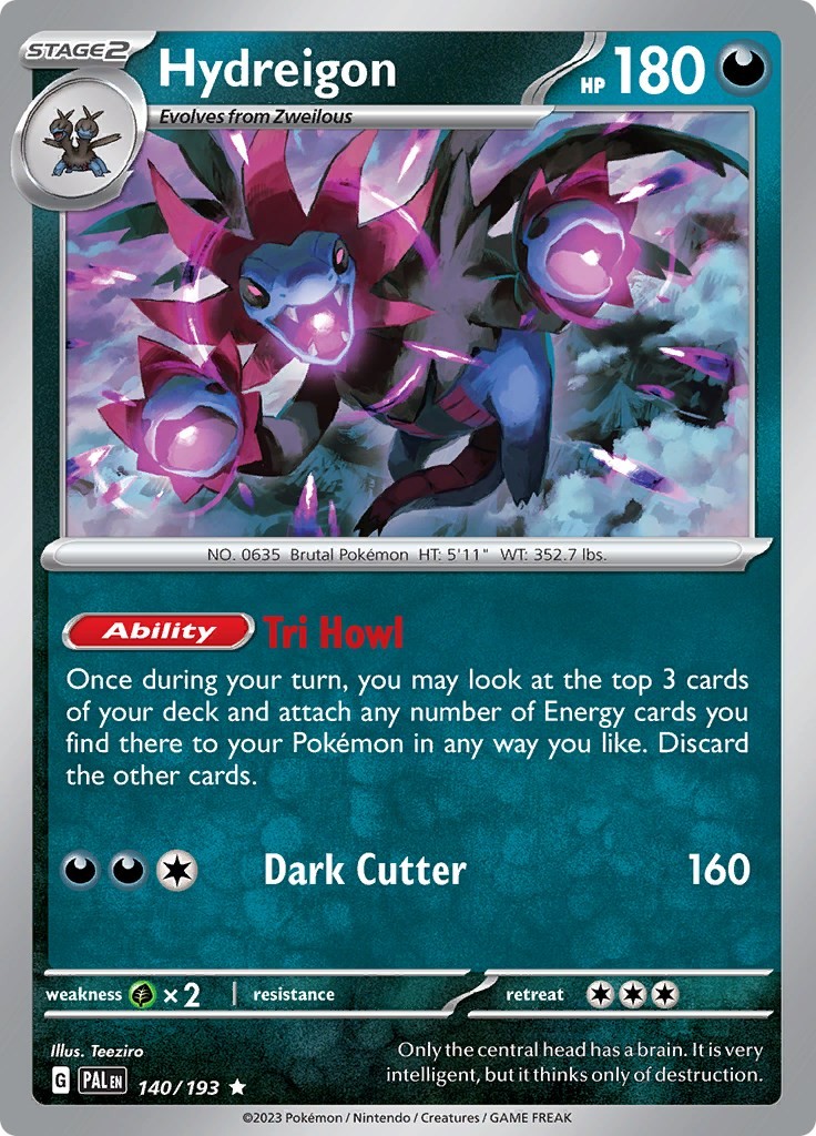 Hydreigon PAL 140/193 Pokémon SV02: Paldea Evolved Rare Holofoil EN NM