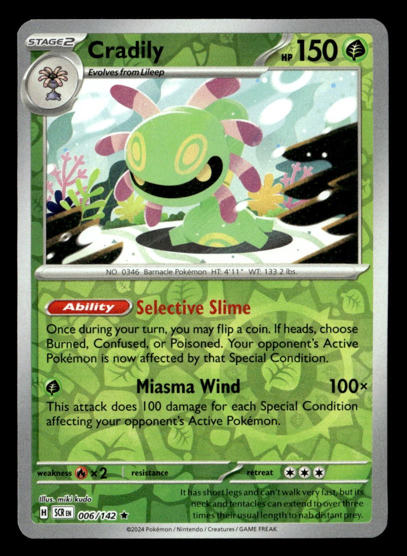 Pokemon Cradily #006/142 tcg Near Mint or Better