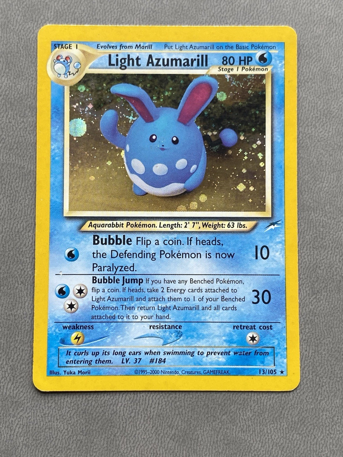 Light Azumarill 13/105 Rare Neo Destiny Pokemon Unlimited Holo