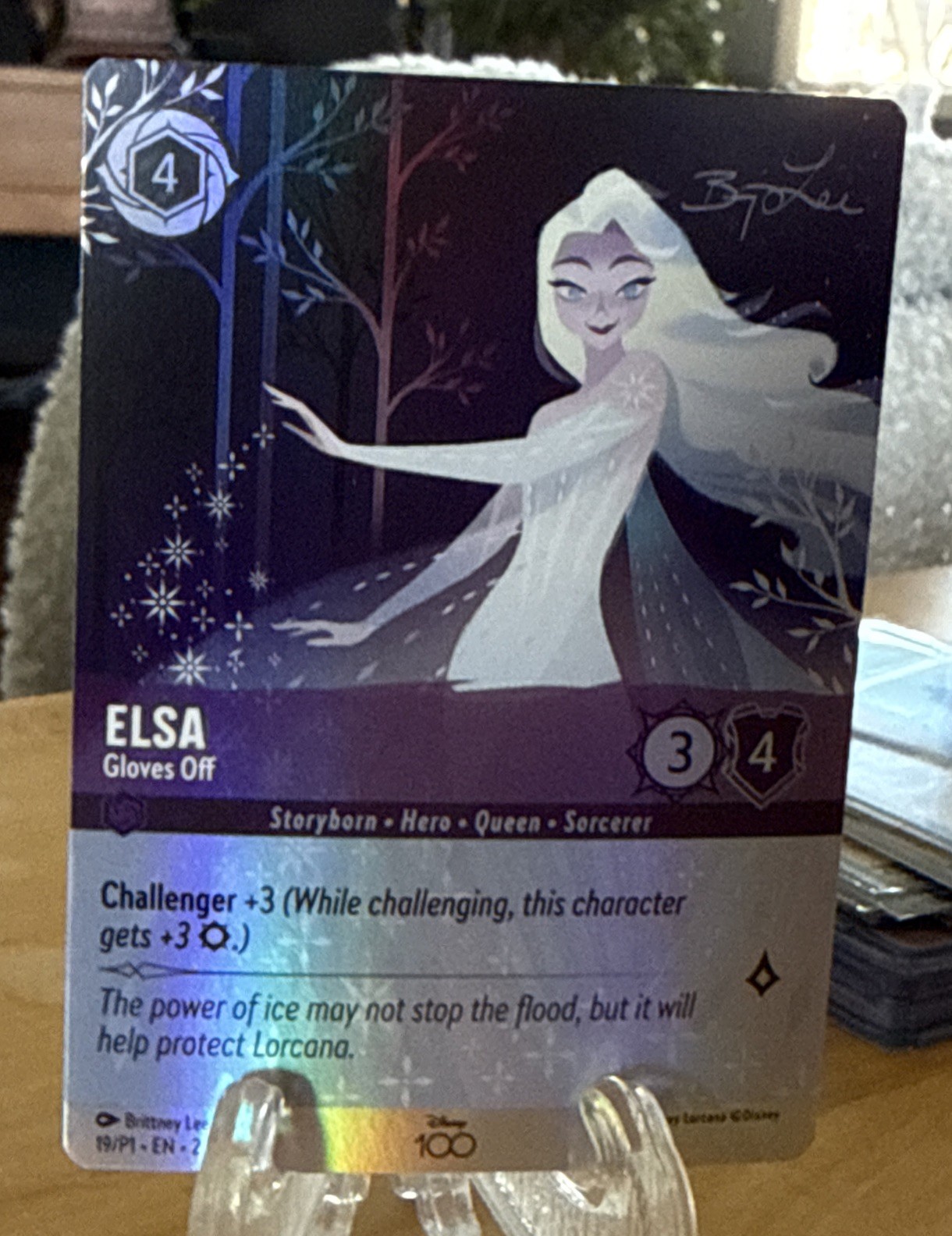2023 Lorcana- ELSA Gloves Off- Disney 100 Promo Holofoil #19/P1