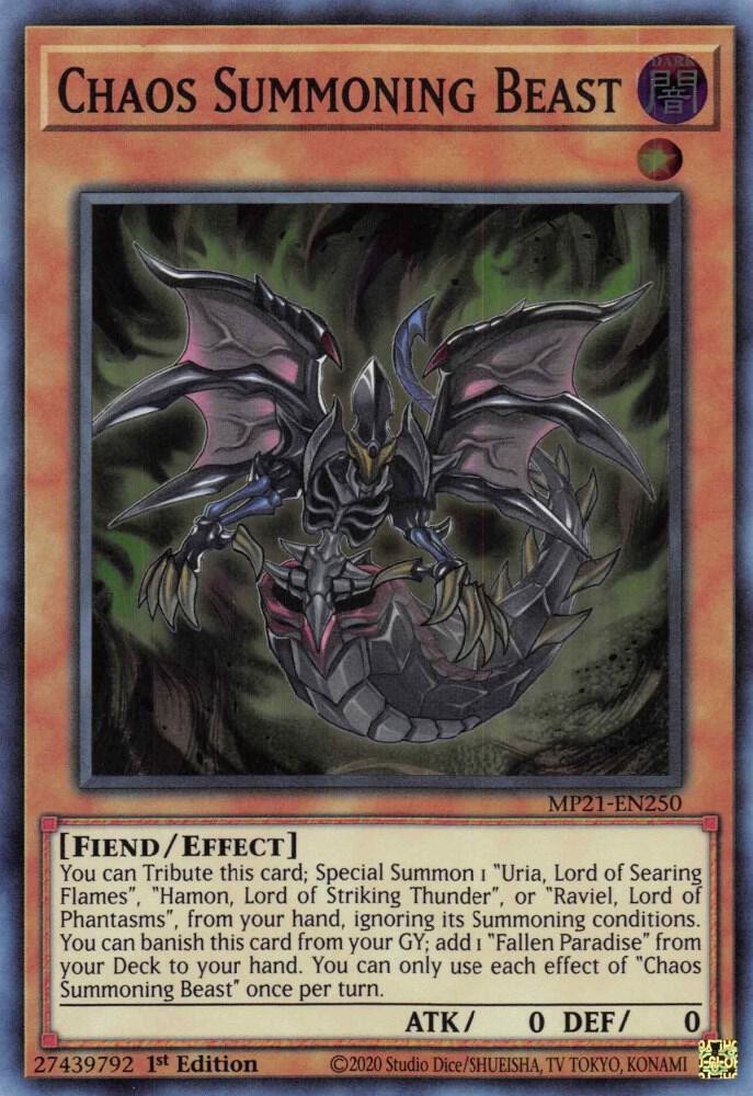 Yugioh Chaos Summoning Beast 1st Edition Super Rare MP21-EN250 NM