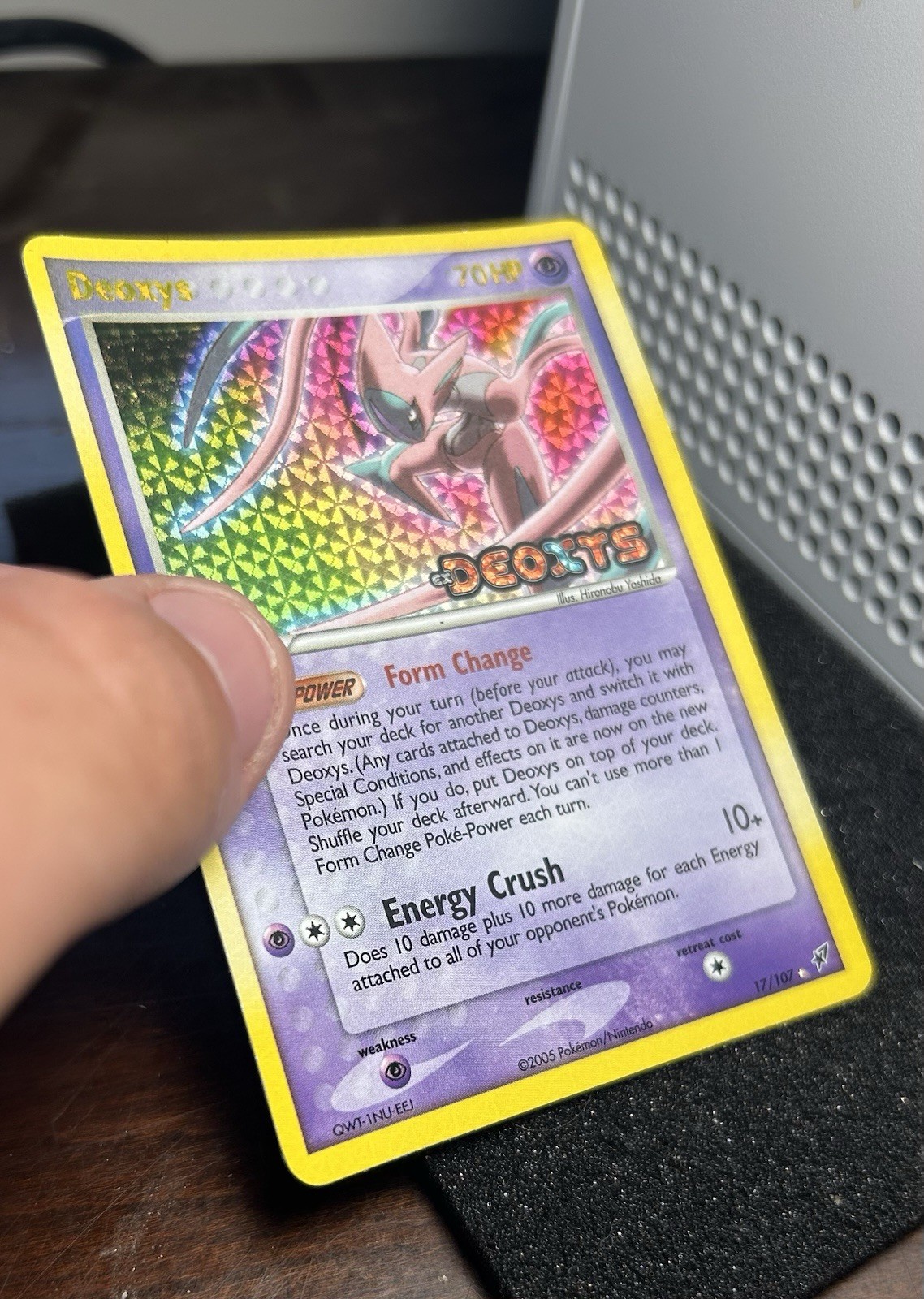 Pokemon EX Deoxys Deoxys (Attack Forme) 17/107 Reverse Holo Stamped NM BEAUTIFUL
