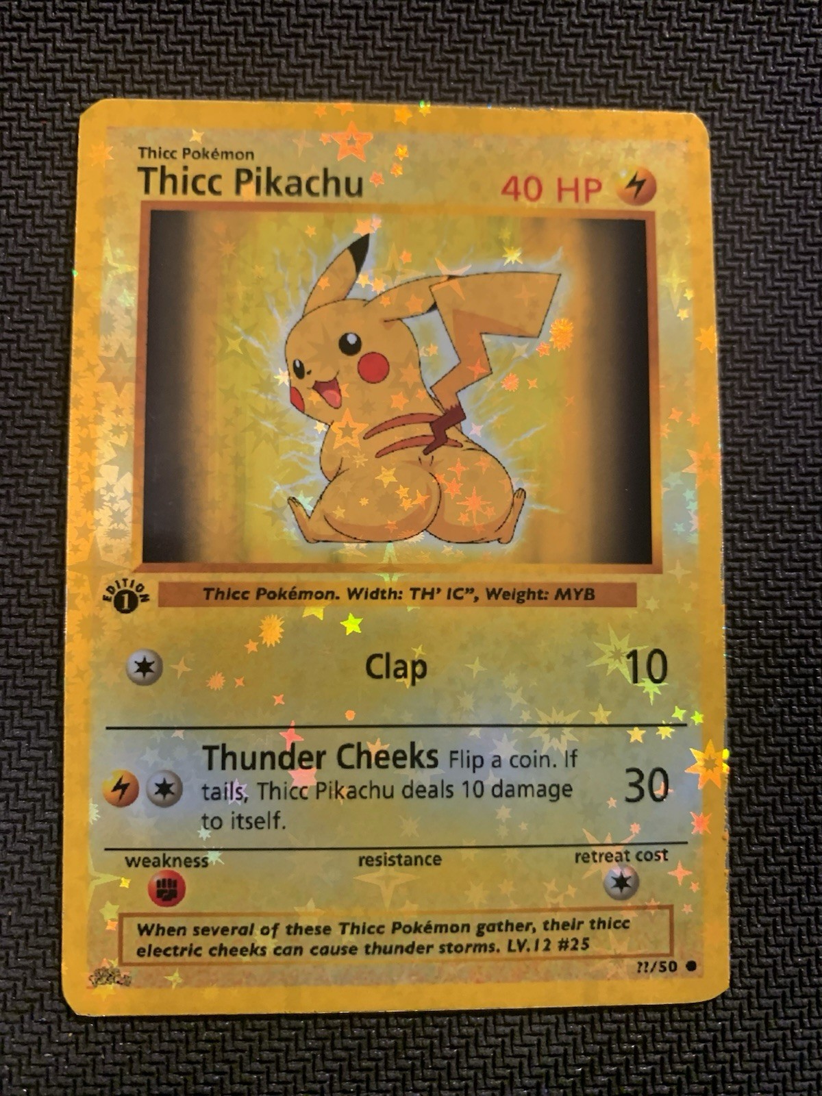 Thicc Pikachu (Alternative Custom Art) Holografic Card