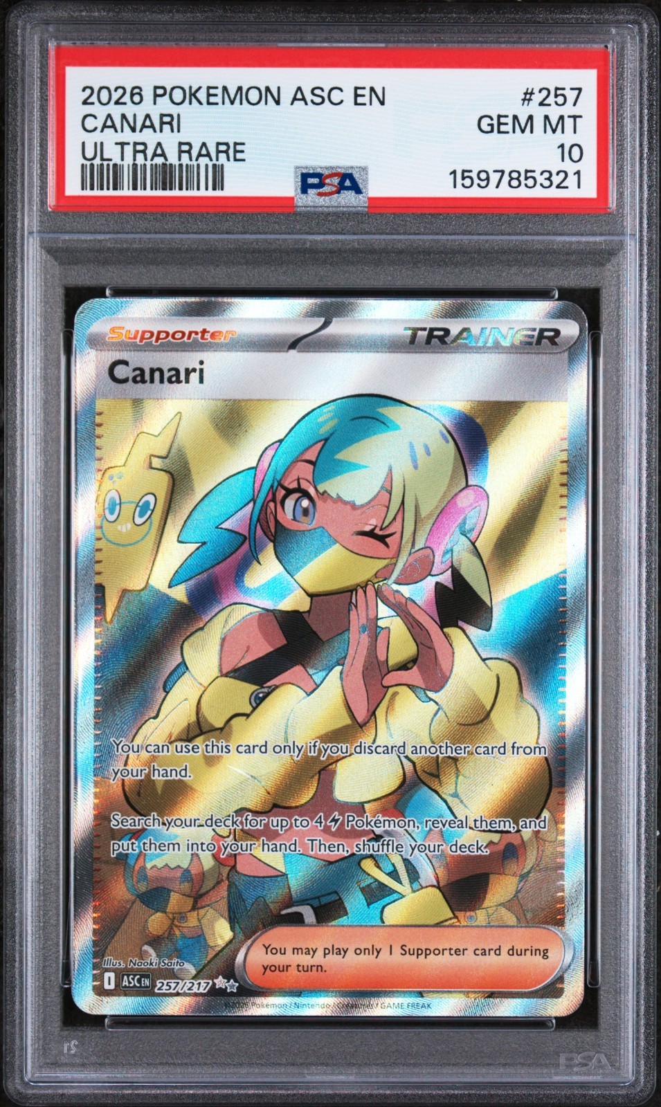 Pokémon TCG Canari Ascended Heroes Holo English PSA 10 Ultra Rare 257/217