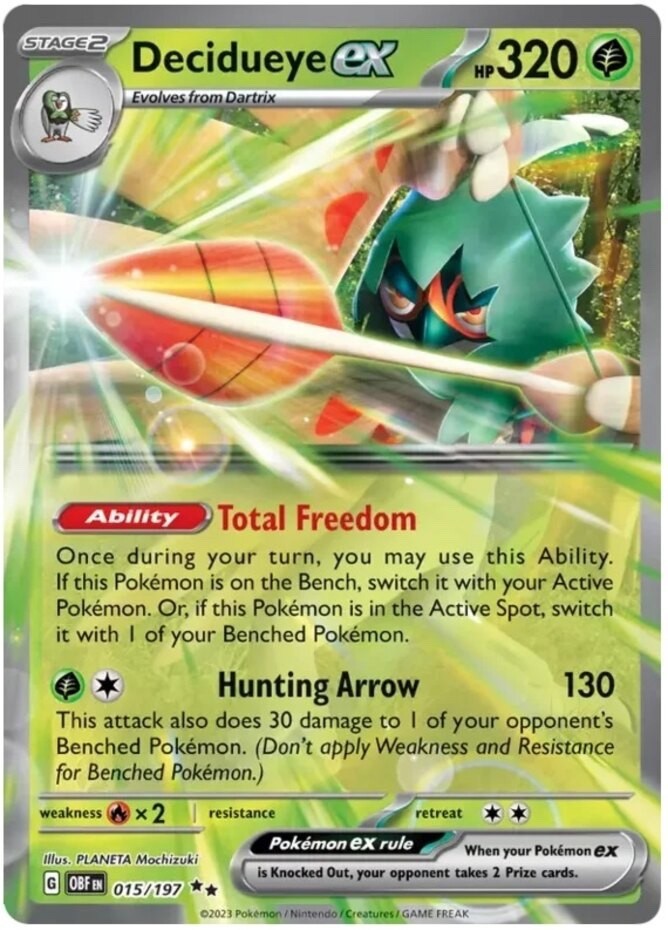 Decidueye ex Double Rare SV03: Obsidian Flames 015/197 – NM/M