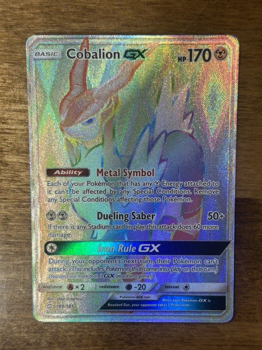 Pokemon Cobalion GX (Secret) 189/181 Sm-Team Up Holo