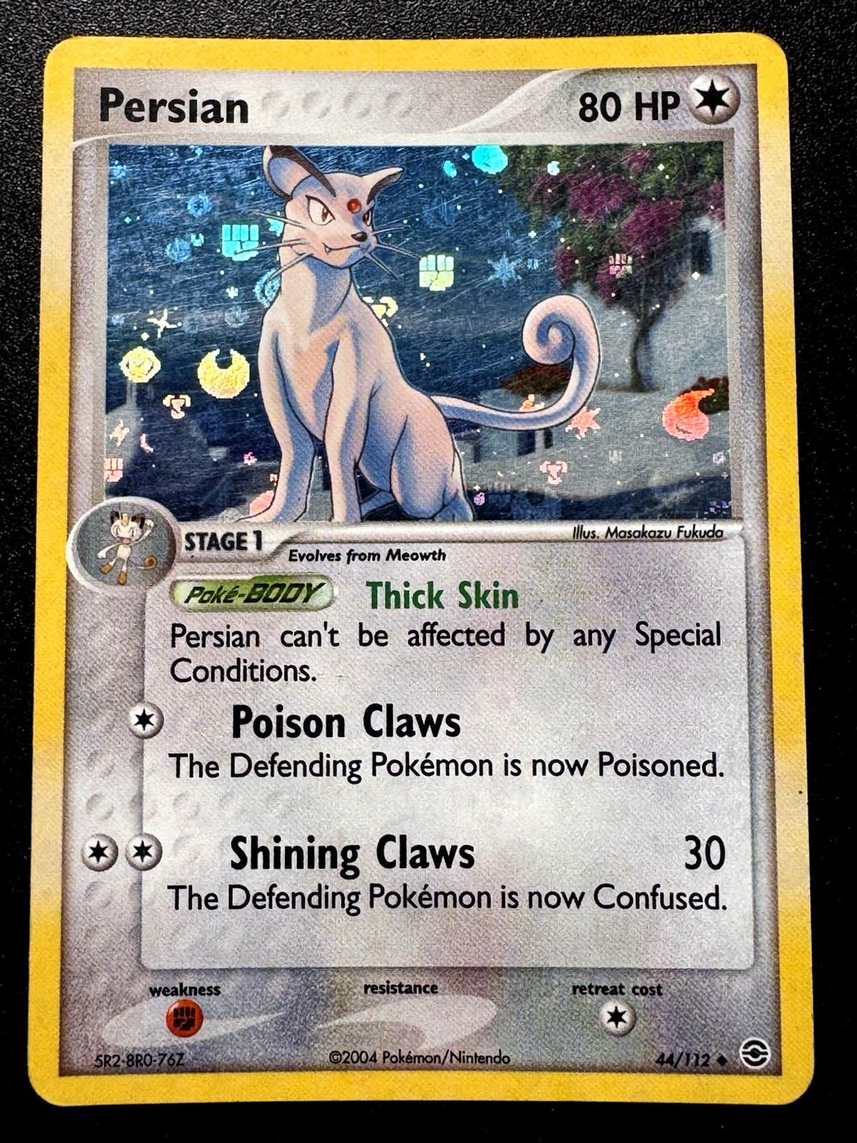 Persian 44/112 EX FireRed & LeafGreen Pokemon Card Reverse Holo Foil Rare HP