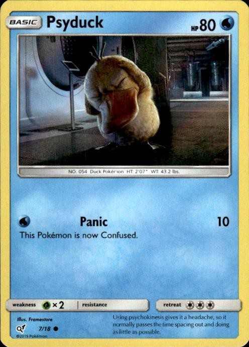 Pokemon Psyduck (Holo Common) Detective Pikachu 7/18 Light Play LP+ or Better