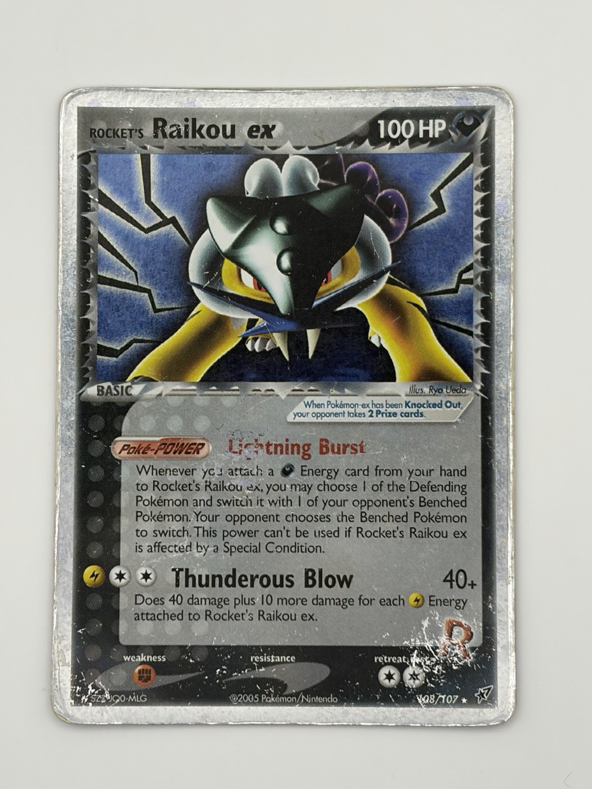 Pokemon TCG Rocket’s Raikou ex 108/107 Secret Rare Holo 2005 Ex Deoxys