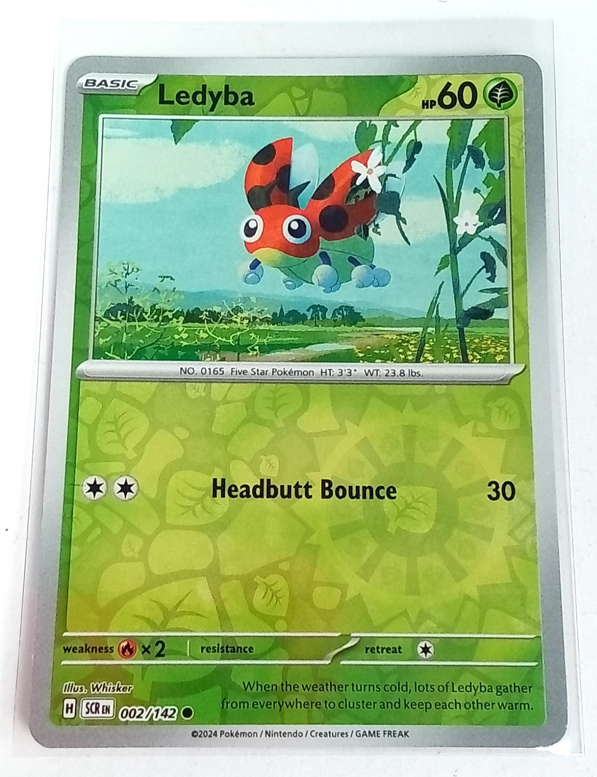 Ledyba 2/142 Stellar Crown Reverse Holo Pokémon Card 2024